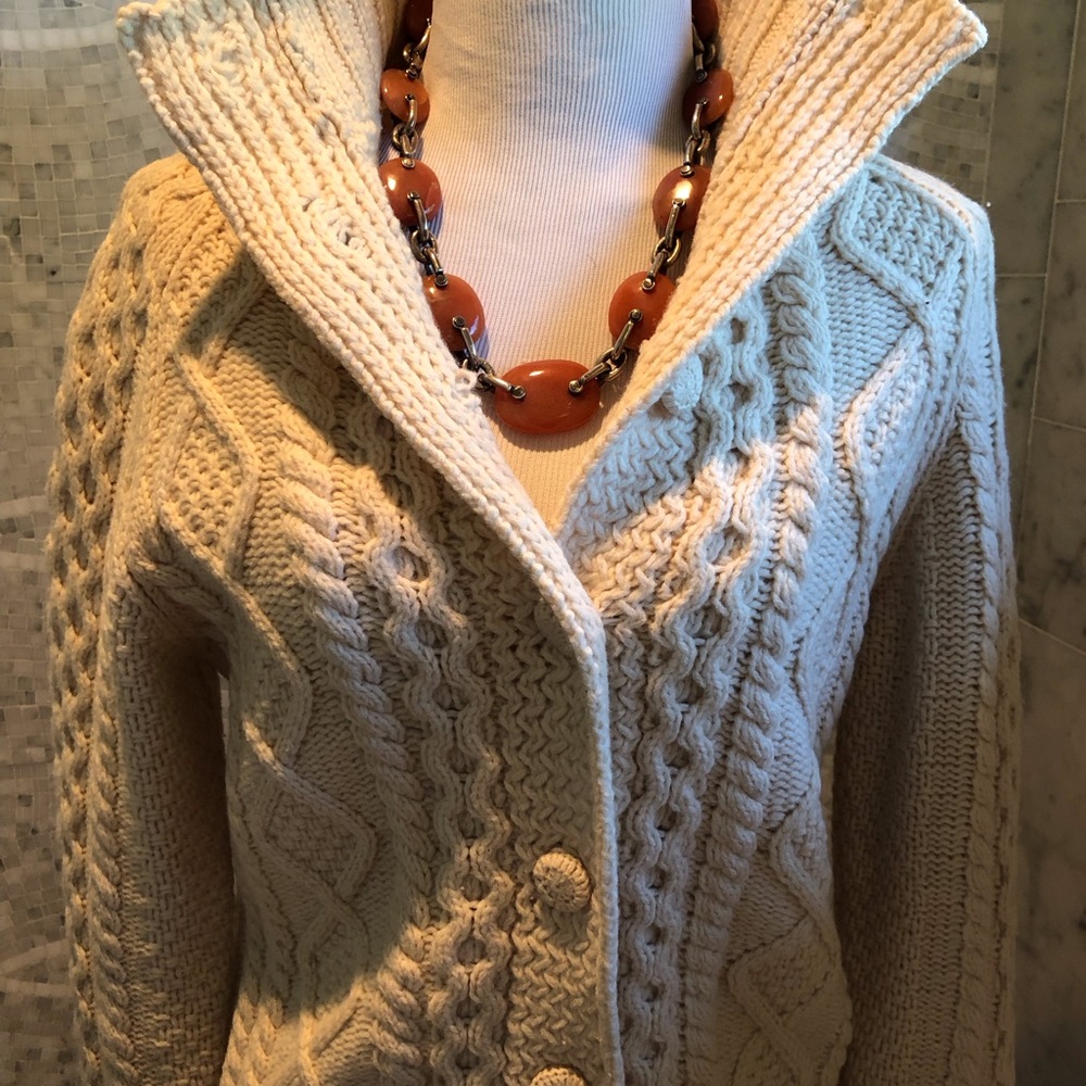 Off White Wool Cable Garnet Hill Sweater